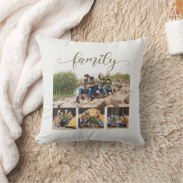 Stilvolle White Custom 4 Family Foto Collage Kissen