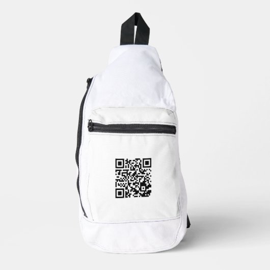 Stilvolle White Cut Sew Sling Bag mit QR Code (Vorderseite)