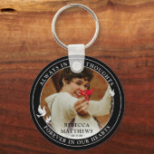 Stilvolle White Doves Foto & Memorial Keepake Schlüsselanhänger (Vorderseite)