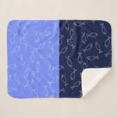 Stilvolle White Fish Pattern Sea Theme Throw Blank Sherpadecke (Vorderseite (Horizontal))