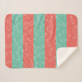 Stilvolle White Fish Pattern Sea Theme Throw Blank Sherpadecke (Vorderseite (Horizontal))