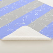 Stilvolle White Fish Pattern Sea Theme Throw Blank Sherpadecke (3/4)