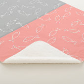 Stilvolle White Fish Pattern Sea Theme Throw Blank Sherpadecke (3/4)