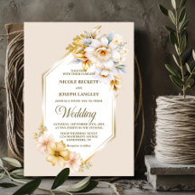 Stilvolle White Gold Floral Geometric Wedding