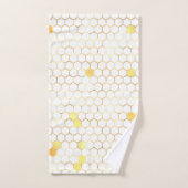 Stilvolle White Gold Honeycomb Badhandtuch Set (Handtuch)