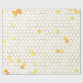 Stilvolle White Gold Honeycomb Geschenkpapier (Flach)