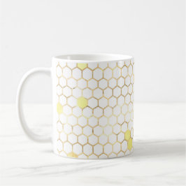 Stilvolle White Gold Honeycomb Kaffeetasse