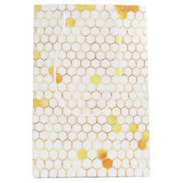 Stilvolle White Gold Honeycomb Mittlere Geschenktüte