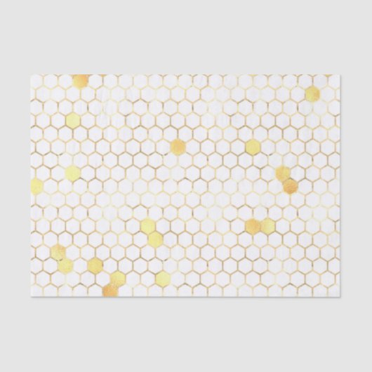 Stilvolle White Gold Honeycomb Seidenpapier (Vorderseite)