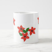 Stilvolle White Jumbo Tasse mit Roten Blume (Vorderseite)