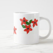 Stilvolle White Jumbo Tasse mit Roten Blume (Rechts)