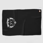 Stilvolle White Luxury Rahmen und Krone Golfhandtuch (Horizontal)