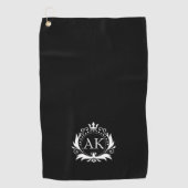 Stilvolle White Luxury Rahmen und Krone Golfhandtuch (Vorderseite)