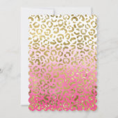 Stilvolle White Pink Gold Leopard Einladung (Rückseite)
