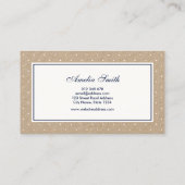 Stilvolle White Polka Dot und Red Ribbon Kraft Visitenkarte (Rückseite)