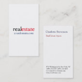 Stilvolle White Real Anwesen Agent Beruflich Visitenkarte (Vorne/Hinten)