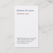 Stilvolle White Real Anwesen Agent Beruflich Visitenkarte (Rückseite)