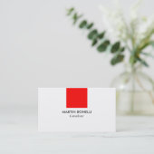 Stilvolle White Red Standard Business Card Visitenkarte (Stehend Vorderseite)