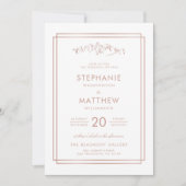 Stilvolle White & Rose Gold Mountain Wedding Einladung (Vorderseite)