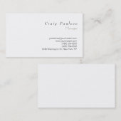 Stilvolle White Schlicht Simple Business Card Visitenkarte (Vorne/Hinten)