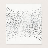 Stilvolle White und Silver Confetti | Platzkarten Visitenkarten (Außenseite Aufgefaltet)