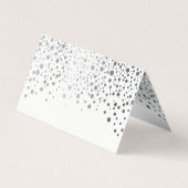 Stilvolle White und Silver Confetti | Platzkarten Visitenkarten (Rückseite)