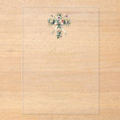 Stilvolle Wildblume Garden Baptim Acryleinladungen (Vorderseite)