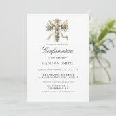 Stilvolle Wildblume Garden Confirmation Einladung (Stehend Vorderseite)