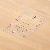 Stilvolle Wildblume Garten Erste Heilige Kommune Acryleinladungen (Ablage )