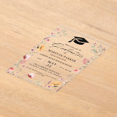 Stilvolle Wildblume Meadow Garden Abschluss Acryleinladungen (Ablage )