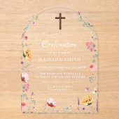 Stilvolle Wildblume Meadow Garden-Bestätigung Acryleinladungen (Vorderseite)