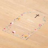 Stilvolle Wildblume Meadow Garden Taufe Acryleinladungen (Ablage )