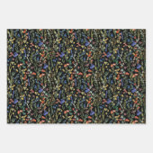 Stilvolle Wildblume Watercolor Geschenkpapier Set (Vorderseite 3)