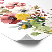 Stilvolle Wildblume Wiese Abschluss Begrüßungszeic Poster (Ecke)