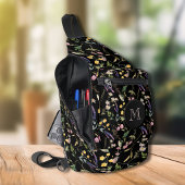 Stilvolle Wildblumen auf Black Crossbody Bag