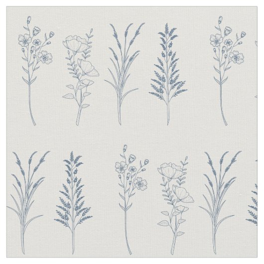 Stilvolle Wildblumen botanisches Muster Stoff (Nahaufnahme)