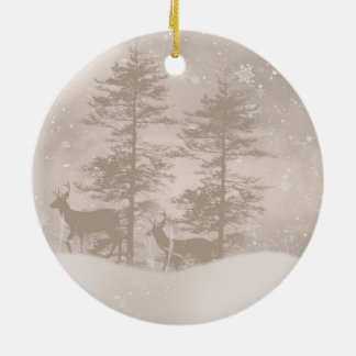 Stilvolle Winter-Landschaft mit Keramikornament