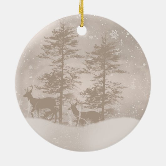 Stilvolle Winter-Landschaft mit Keramikornament (Hinten)