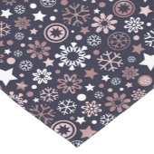 Stilvolle Winterblau, rosa metallische Schneeflock Kurzer Tischläufer (Ecke)