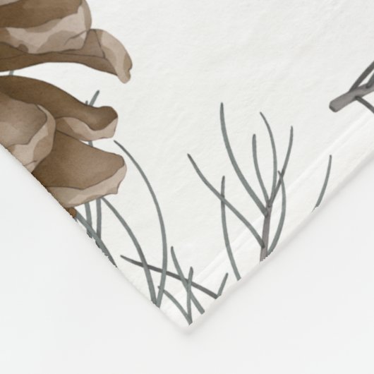 Stilvolle Winterferien Pinecone Monogram Fleecedecke (Ecke)