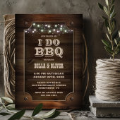 Stilvolle Wood I Do Barbecue Engagement Party Einladung
