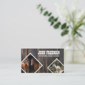 Stilvolle Wood Texture Horse Fotos Reiten Visitenkarte (Stehend Vorderseite)