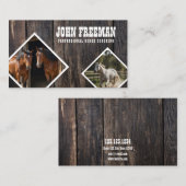 Stilvolle Wood Texture Horse Fotos Reiten Visitenkarte (Vorne/Hinten)