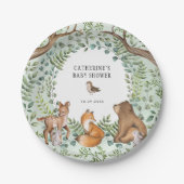 Stilvolle Woodland Forest Animals Baby Shower Favo Pappteller (Vorderseite)