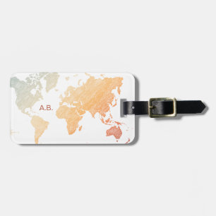 Stilvolle World Traveller (plus Karte, Retro-Licht Gepäckanhänger