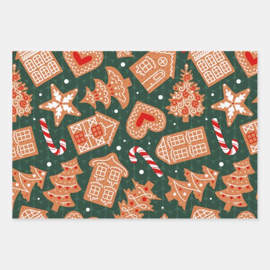 Stilvolle Wrapper für Weihnachtsfeiertage Geschenkpapier Set (Vorderseite)