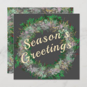 Stilvolle Wreath Holiday Feiertagskarte (Vorne/Hinten)