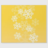 Stilvolle Yellow Snowflakes Modernes Weihnachtsmus Geschenkpapier (Flach)