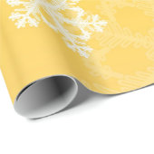Stilvolle Yellow Snowflakes Modernes Weihnachtsmus Geschenkpapier (Rolleneckpunkt)