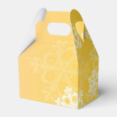 Stilvolle Yellow Snowflakes Modernes Weihnachtsmus Geschenkschachtel (Rückseite)